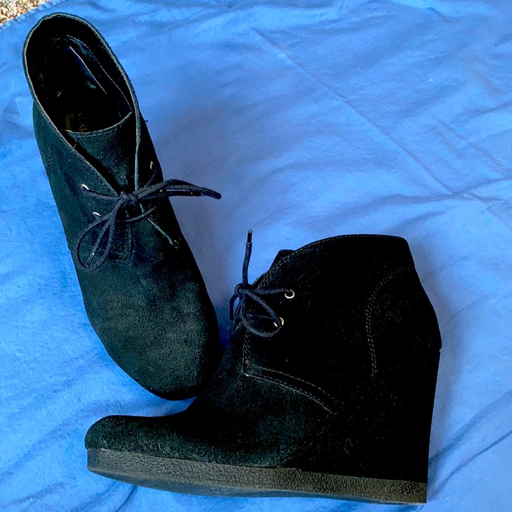 Nine West Suede Black Leather Booties